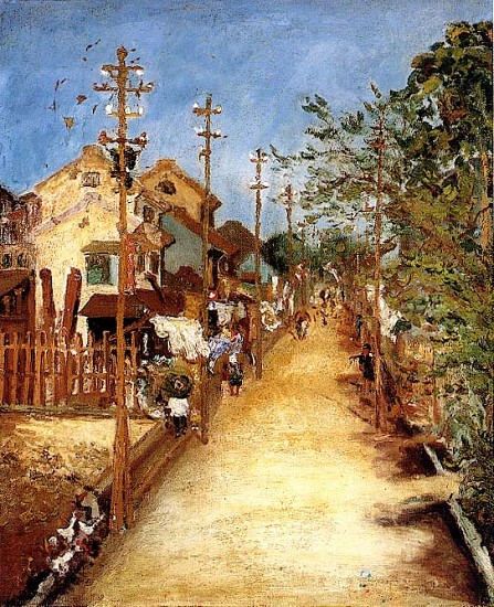 Chen é™ˆæ¾„æ³¢çš„ Chengpo, Street of Chiayi<br /><br />
å˜‰ç¾©è¡—å¤–
1926, Oil on canvas
