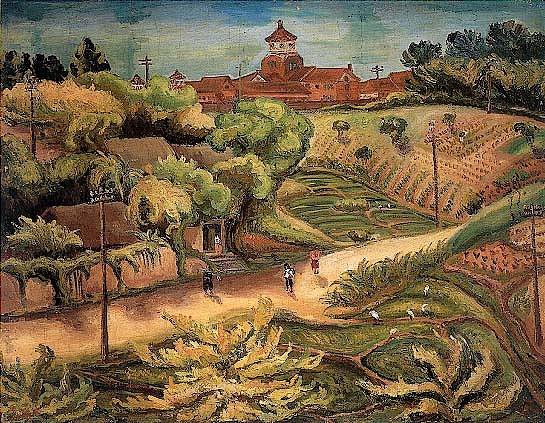 Chen é™ˆæ¾„æ³¢çš„ Chengpo, Tamsui High School<br /><br />
æ·¡æ°´ä¸­å­¸
1936, Oil on canvas